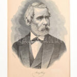 Pollák Zsigmond (1837-1912): Arany János. Rotációs fametszet, papír, jelzett a metszeten, paszpartuban, 26x18 cm