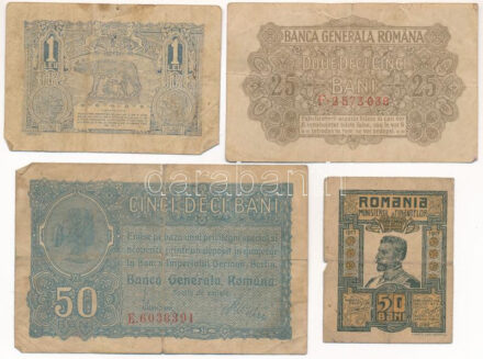 Románia / Német megszállás 1917. 25b + 1917. 50b (2xklf) + 1920. 1L T:III- Romania / German Occupation 1917. 25 Bani + 1917. 50 Bani (2xdiff) + 1920. 1 Leu C:VG Krause #M1, #M2, #71, #26