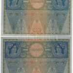 Ausztria 1919. (1902.) 1000K II. kiadás, hátlap rajzos, piros vízszintes 'DEUTSCHÖSTERREICH' felülbélyegzéssel (4x) T:III Austria 1902. 1000 Corona 2nd issue, graphic backside with horizontal red 'DEUTSCHÖSTERREICH' overprint (4x) C:F - Image 4