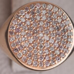 Arany (Au) 14K rosegold gyűrű gyémántokkal kirakva, 1,2 ct, méret: 54, bruttó: 7,6 g - Image 2