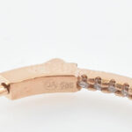Arany (Au) 14K rosegold karikafülbevaló-pár gyémántokkal kirakva, 1,3 ct, d: 2,5 cm, bruttó: 6,04 g - Image 4