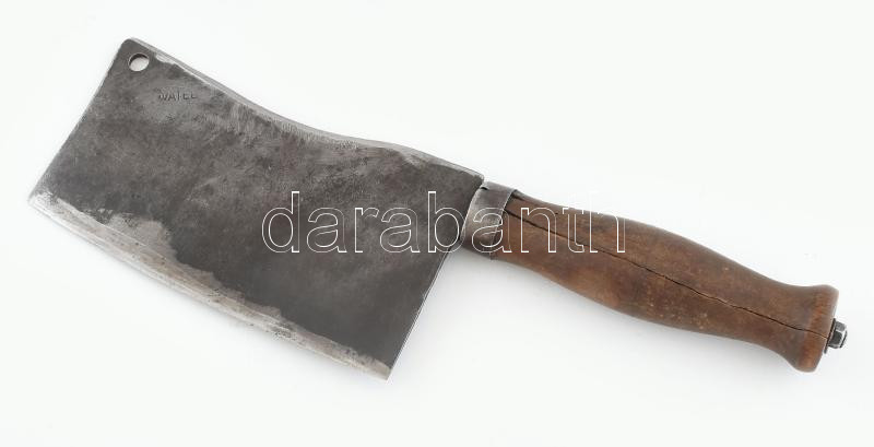 Régi hentes bárd, korának megfelelő állapotban, h: 27 cm