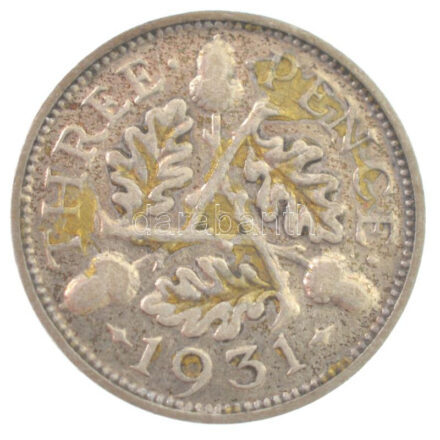 Nagy-Britannia 1931. 3p Ag 'V. György' T:3 Great Britain 1931. 3 Pence Ag 'George V' C:F Krause KM#831
