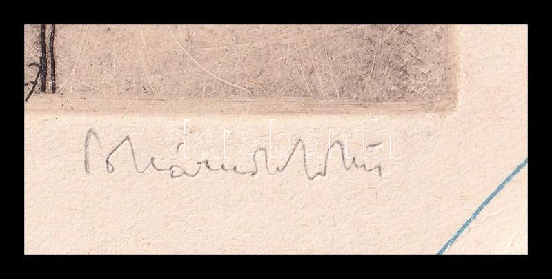 Pohárnok Zoltán (1905-1976): Anya gyermekével. Rézkarc, papír. Jelzett. Próbanyomat. 13,5x18,5 cm. - Image 2