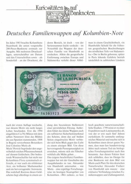 Kolumbia 1992. 200P német nyelvű leírással T:I Colombia 1992. 200 Pesos, with german description C:UNC Krause 429.