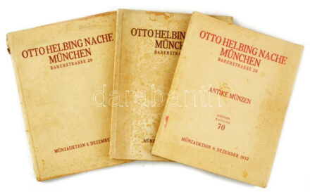 3db klf, 1929-1932. közötti Otto Helbing aukciós katalógus. Használt, kissé megviselt állapotban.