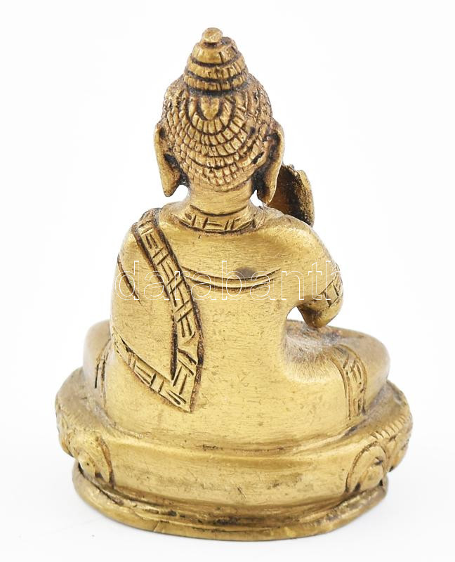 Réz buddha figura, m: 7 cm - Image 2