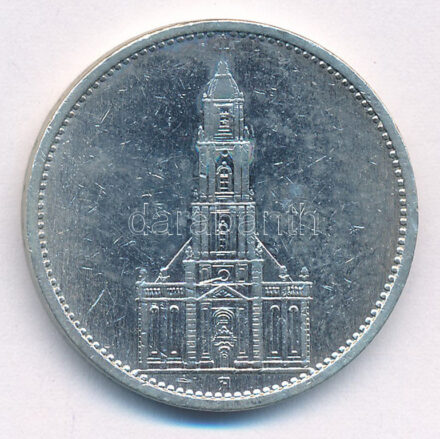 Német Harmadik Birodalom 1935A 5M Ag 'Garnisonkirche' T:2 German Third Reich 1935A 5 Reichsmark Ag 'Garnisonkirche' C:XF Krause KM#83
