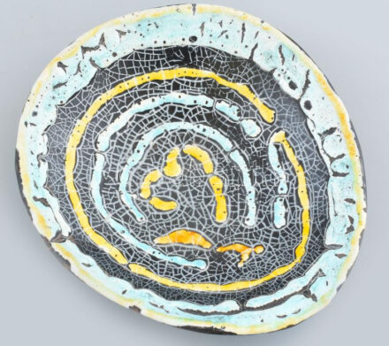 Szemlér Magda: Retró tál, szignó töredékkel jelzett, hibátlan, d: 22,5 cm