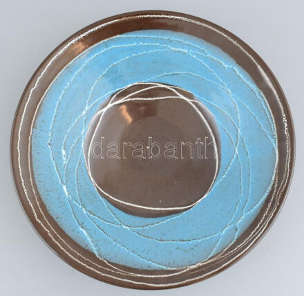 Retró kerámia tál, jelzett, hibátlan, d: 28,5 cm