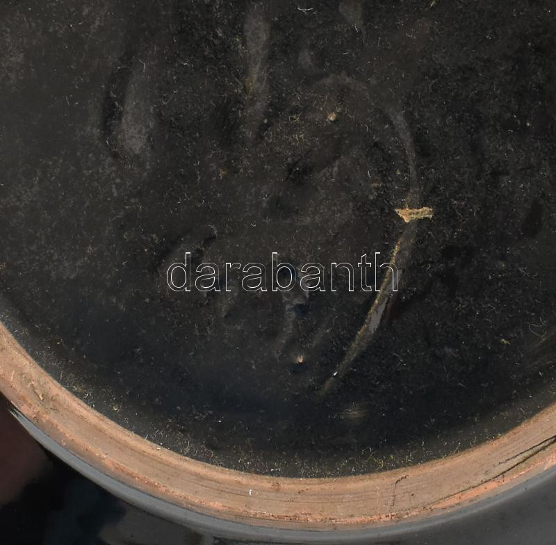 Olvashatatlan jelzéssel: Retró kerámia tál, hibátlan, d: 29 cm - Image 2