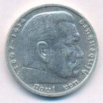 Német Harmadik Birodalom 1935J 5M Ag 'Hindenburg' T:1- patina German Third Reich 1935J 5 Reichsmark Ag 'Hindenburg' C:AU Krause KM#86