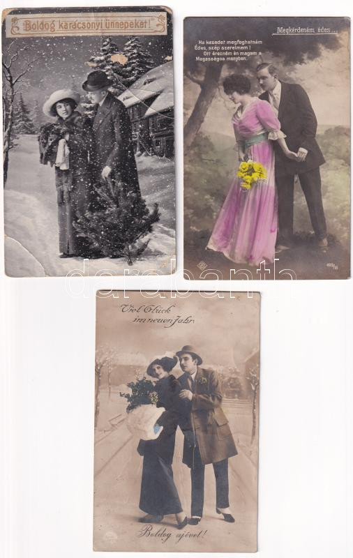 20 db RÉGI ünnepi üdvözlő képeslap / 20 pre-1945 holiday greeting postcards - Image 2