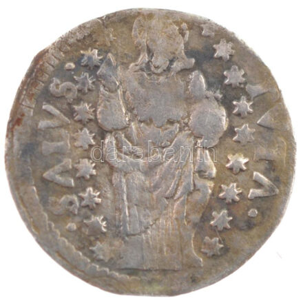 Raguzai Köztársaság 1626-1699. 1gr Ag (0,53g) csak hátoldal T:3 patina, hajlott Republic of Ragusa 1626-1699. 1 Grosetto Ag (0,53g) only backside C:F patina, curved Krause KM#5