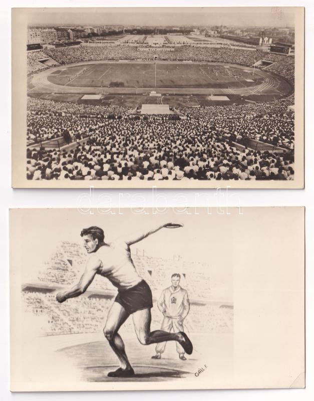 Budapest XIV. Népstadion - 2 db MODERN képeslap (Képzőművészeti Alap Kiadóvállalat)
