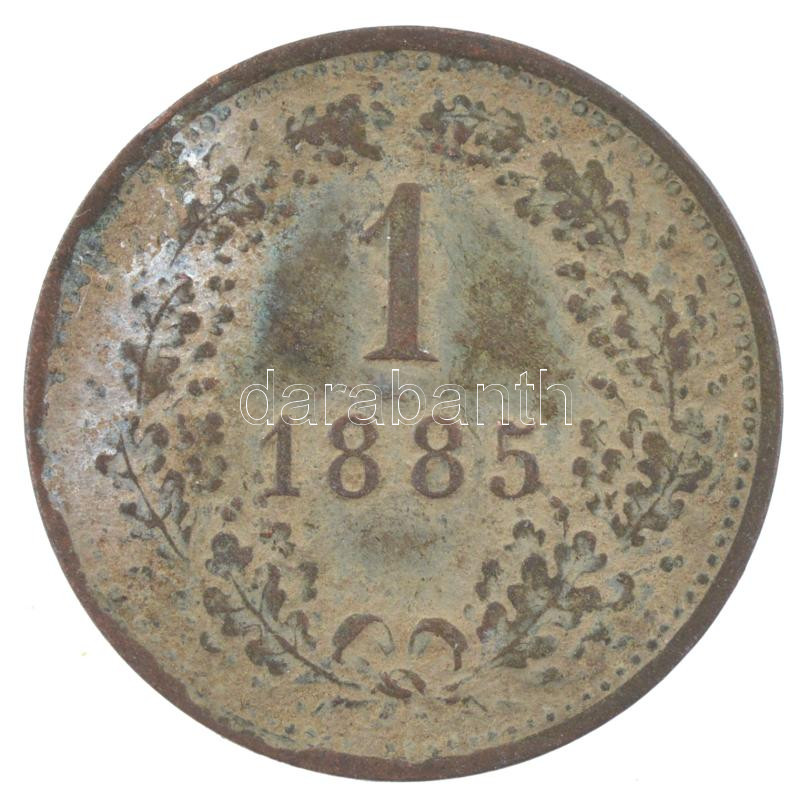 Ausztria 1885. 1kr Cu T:2 patina, korrózió Austria 1885. 1 Kreuzer Cu C:XF patina, corrosion