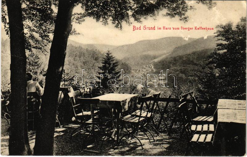 1908 Bad Grund im Harz, vom Imberger Kaffeehaus / café terrace (EK)
