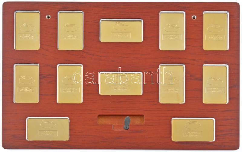 2016-2018. 'A világ leghíresebb festményei' aranyozott, multicolor Cu emlékérmek (12xklf) eredeti, fa éremtartó konzolban, 9db tanúsítvánnyal (érem:60x35mm/db, keret:230x340mm) T:PP - Image 2