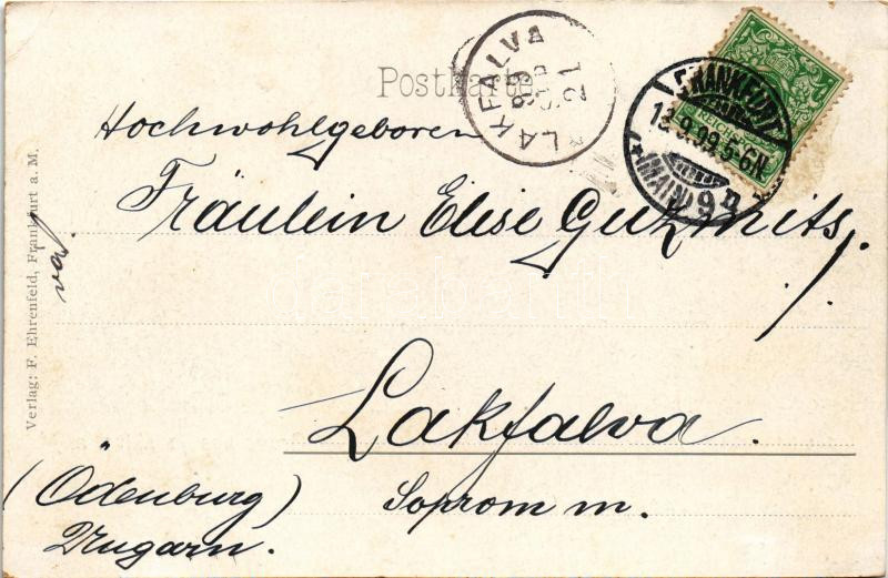 1899 (Vorläufer) Frankfurt am Main, Total-Ansicht / general view, bridge (EK) - Image 2