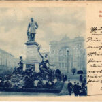 1899 (Vorläufer) Budapest VII. Baross szobor, Keleti pályaudvar, vasútállomás. Divald Károly 48. sz. (EK)