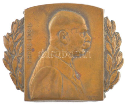 Osztrák-Magyar Monarchia 1915 'I. Ferenc József' Cu patrióta jelvény 'R. Marschall 1915' gyártói jelzéssel (33x40mm) T:2 patina Austro-Hungarian Monarchy 1915. ' Francz. Ios. I.' Cu patriotic badge with 'R. Marschall 1915' manufacturer's