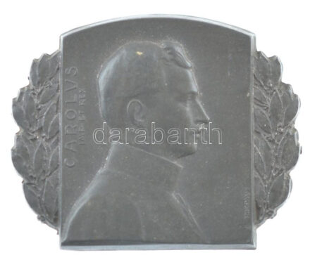 Osztrák-Magyar Monarchia 1917. 'IV Károly' Zn sapkajelvény 'R. Marschall 17' gyártói jelzéssel (33x41mm) T:1- hátlap korrodált Austro-Hungarian Monarchy 1917. 'CAROLUS IMP.ET.REX' Zn cap badge with 'R. Marschall 17' manufacturer's mark