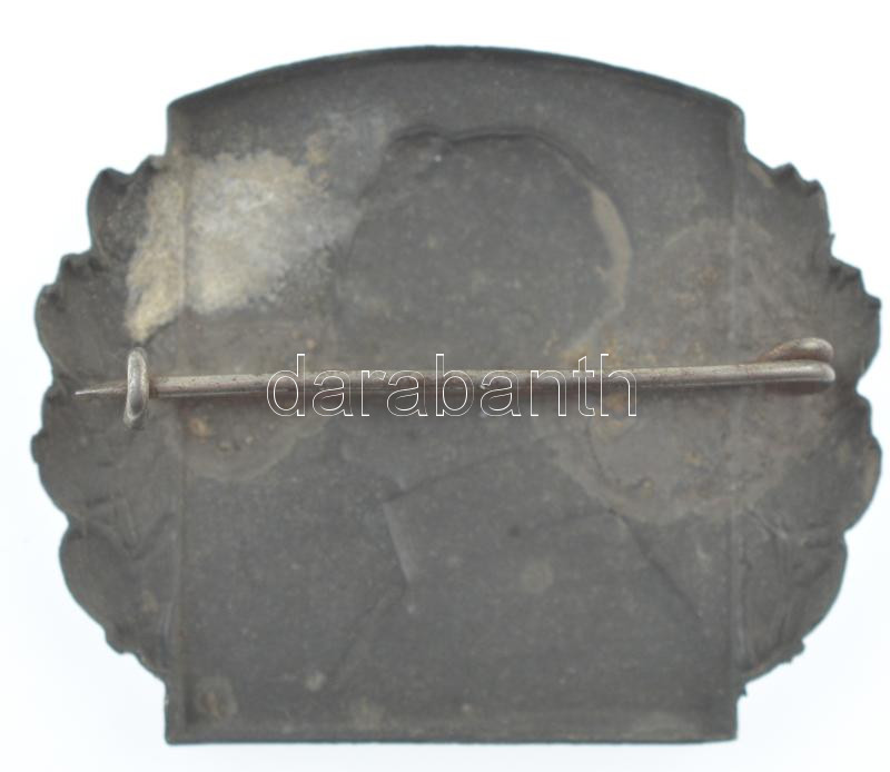 Osztrák-Magyar Monarchia 1917. 'IV Károly' Zn sapkajelvény 'R. Marschall 17' gyártói jelzéssel (33x41mm) T:1- hátlap korrodált Austro-Hungarian Monarchy 1917. 'CAROLUS IMP.ET.REX' Zn cap badge with 'R. Marschall 17' manufacturer's mark - Image 2