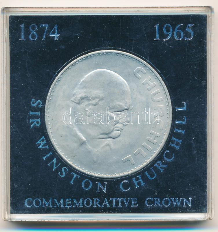 Nagy-Britannia 1965. 1C Cu-Ni 'II. Erzsébet / Churchill' műanyag dísztokban T:1 United Kingdom 1965. 1 Crown Cu-Ni 'Elizabeth II / Churchill' in plastic display case C:UNC Krause KM#910