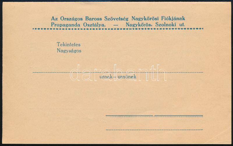 cca 1930 Országos Baross Szövetség fajvédő szórólap - Image 2