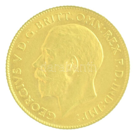 Nagy-Britannia 1911. 1/2S Au 'V. György' (3,99g/0.917) kapszulában T:1- kis ph. Great Britain 1911. 1/2 Sovereign Au 'George V' in capsule (3,99g/0.917) C:AU small edge error Krause KM#819