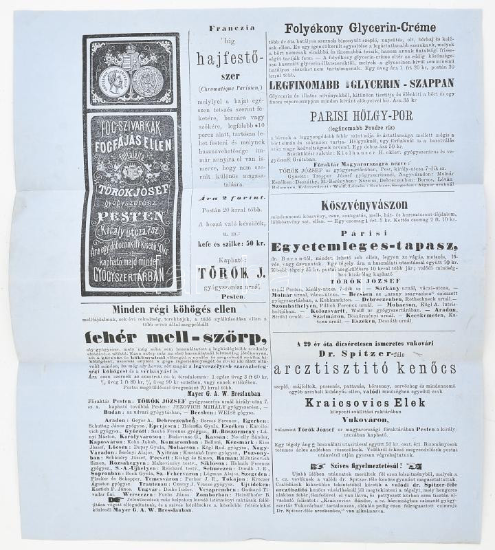 1869 Előfizetési felhívás a Családi Kőr c. lapra 26x30 cm - Image 2