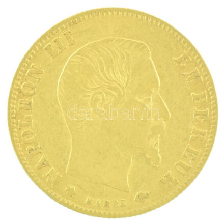 Franciaország / Második Császárság 1860BB 5Fr Au 'III. Napóleon' kapszulában, tanúsítvánnyal, kitöltetlen tulajdonosi lappal (1,61g/0.900) T:2 kis patina France / Second Empire 1860BB 5 Francs Au 'Napoleon III' in capsule, with