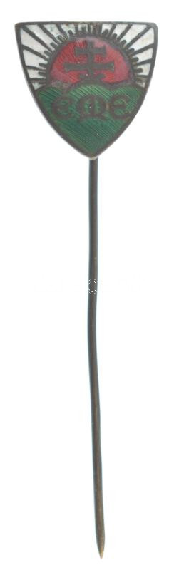 ~1920-1930. 'ÉME (Ébredő Magyarok Egyesülete)' zománcozott bronz jelvény (15x15mm) T:1-