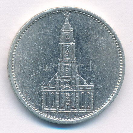 Német Harmadik Birodalom 1934F 5M Ag 'Garnisonkirche' T:2 German Third Reich 1934F 5 Reichsmark Ag 'Garnisonkirche' C:XF Krause KM#83