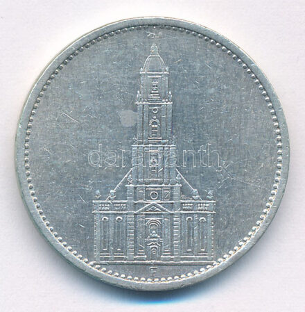 Német Harmadik Birodalom 1934F 5M Ag 'Garnisonkirche' T:2,2- German Third Reich 1934F 5 Reichsmark Ag 'Garnisonkirche' C:XF,VF Krause KM#83