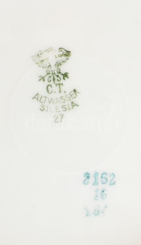 3 db Carl Tielsch Altwasser német porcelán tányér gyümölcsös mintával, 1927. Matricás, jelzett, kis kopással, d: 16,5 cm - Image 2