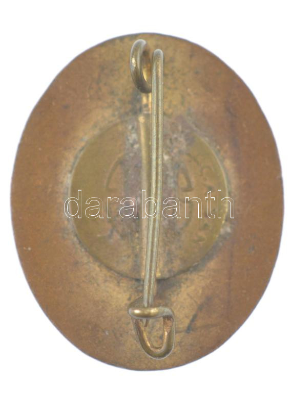 Olaszország DN Velence zászlaját ábrázoló zománcozott bronz jelvény, csak részben kiolvasható '...C.A. SAN...' gyártói jelzéssel (26x21mm) T:2 zománchiba Italy ND Enamelled badge depicting the flag of Venice, only partially readable - Image 2