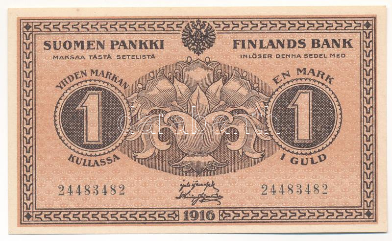 Finnország 1916. 1M '24483482' T:II Finland 1916. 1 Markka '24483482' C:XF Krause P#19