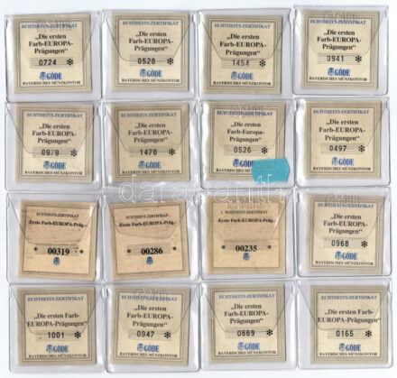 16xklf Göde Bayerisches Münzkontor fóliatok tanúsítványokkal újszerű állapotban