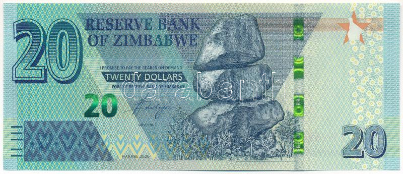 Zimbabwe 2020. 20$ 'AG8889601' T:I Zimbabwe 2020. 20 Dollars 'AG8889601' C:UNC Krause P#104
