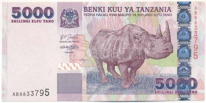 Tanzánia DN (2003-2008) 5000Sh 'AB8833795' T:II Tanzania ND (2003-2008) 5000 Shillings 'AB8833795' C:XF Krause P#38