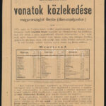 1873 Élelmezési vonatok közlekedése menetrend kivágás