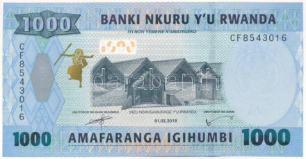 Ruanda 2019. 1000Fr T:I- Rwanda 2019. 1000 Francs C:AU