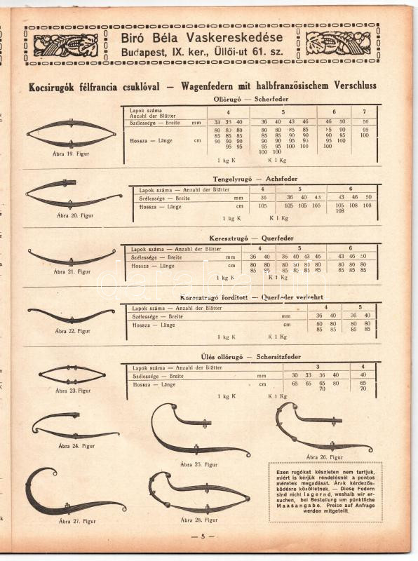 1922 Bíró Béla kocsi- és autóalkatrész árjegyzék, foltos, szakadással, 72p - Image 2