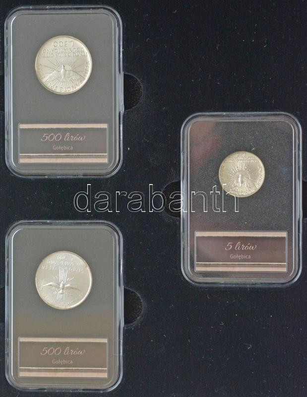 Vatikán 1939. 5L Ag 'Sede Vacante' + 1958. 500L Ag 'Sede Vacante' + 1963. 500L Ag 'Sede Vacante' + 1978. 500L Ag 'Sede Vacante' (2xklf) mind kapszulában, fa dísztokban, tanúsítvánnyal T:1,1- Vatican 1939. 5 Lire Ag 'Sede Vacante' + 1958. 500 - Image 2