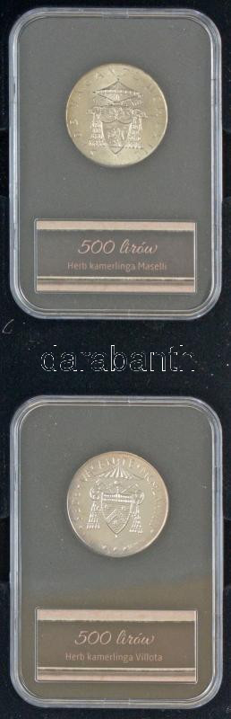 Vatikán 1939. 5L Ag 'Sede Vacante' + 1958. 500L Ag 'Sede Vacante' + 1963. 500L Ag 'Sede Vacante' + 1978. 500L Ag 'Sede Vacante' (2xklf) mind kapszulában, fa dísztokban, tanúsítvánnyal T:1,1- Vatican 1939. 5 Lire Ag 'Sede Vacante' + 1958. 500 - Image 3