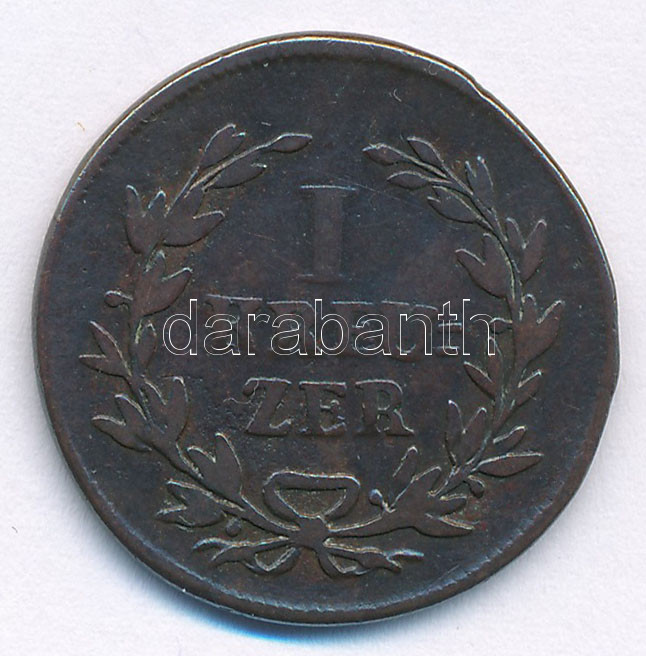 Német Államok / Baden 1817. 1kr Cu T:3 patina, ph. German States / Baden 1817. 1 Kreuzer Cu C:F patina, edge error Krause KM# 166.2
