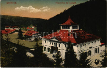 Iglófüred, Spisská Nová Ves Kupele, Novovesské Kúpele; Tulipán ház és vendéglő. Ferencz D. kiadása / villa, restaurant, spa