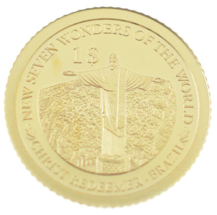 Salamon Szigetek 2013. 1$ Au 'A világ 7 új csodája - A Megváltó Krisztus Szobra' kapszulában (0,5g/0,585) T:PP Salamon Islands 2013. 1 Dollar 'New seven wonders of the world - Christ Redeemer' (0,5g/0,585) C:PP