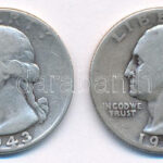 Amerikai Egyesült Államok 1940-1943. 1/4$ Ag 'Washington' (2xklf) T:2-,3 USA 1940-1943. 1/4 Dollar Ag 'Washington' (2xdiff) C:VF,F Krause KM#164
